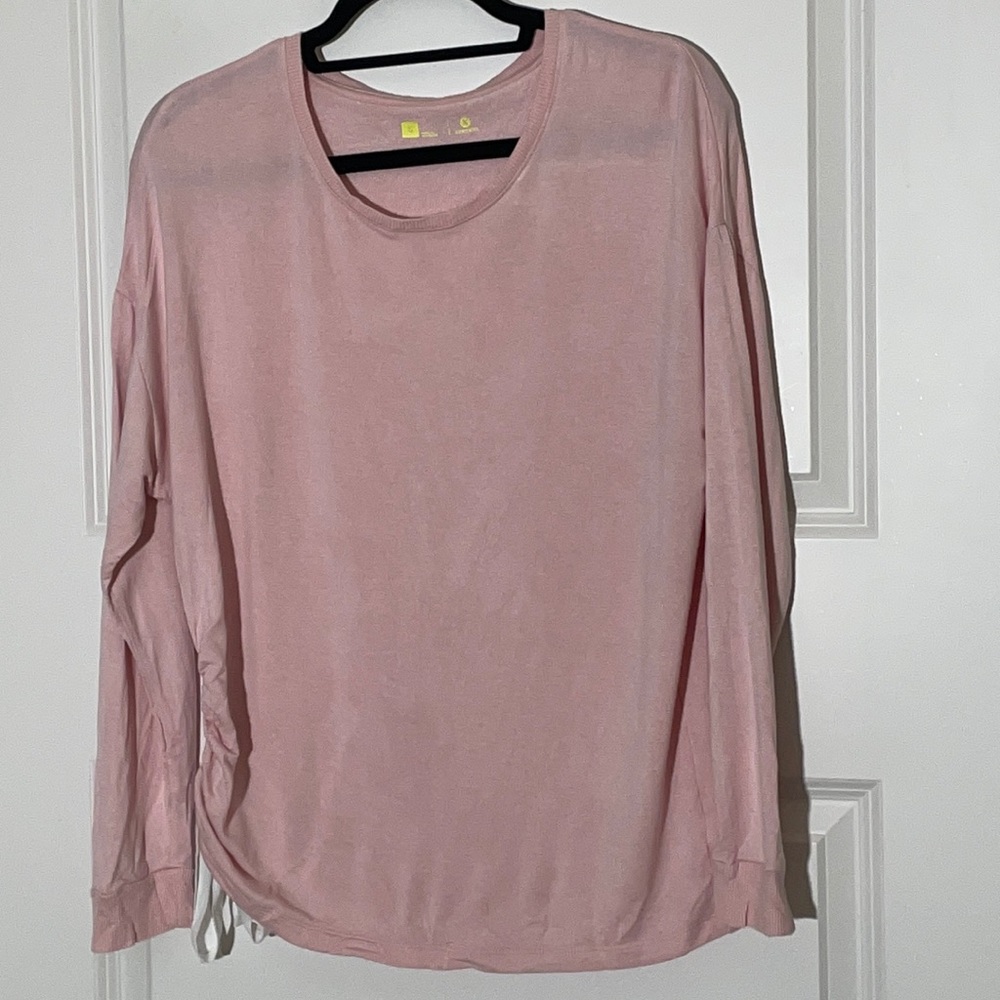 Xersion Pink Oversized Scrunch Top Small Activewear Workout